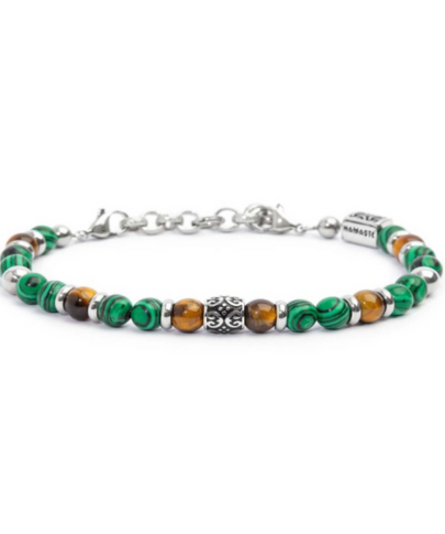 Bracciale Malachite e Occhio di Tigre 6mm Marlù