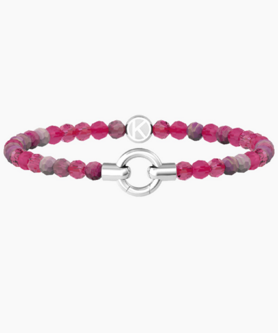 Bracciale Componibile MAMANONMAMA Kidult con agata fucsia striata