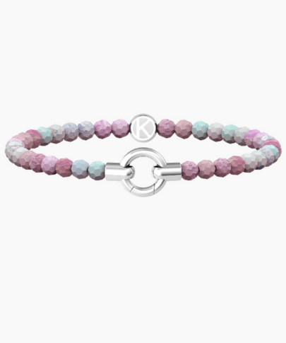 Bracciale Componibile MAMANONMAMA Kidult con agata rosa striata