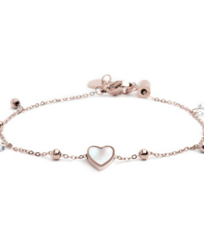 Bracciale Cuore Madreperla con Sfere e Zirconi Marlù